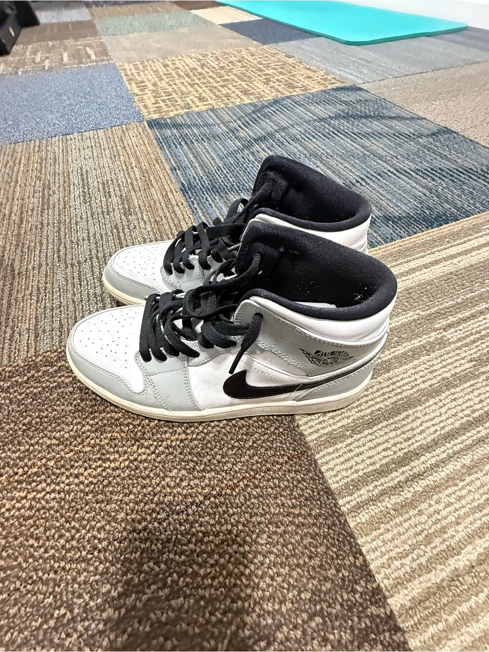 Jordan High Top Sneakers in White and Black - Picture 2 of 5